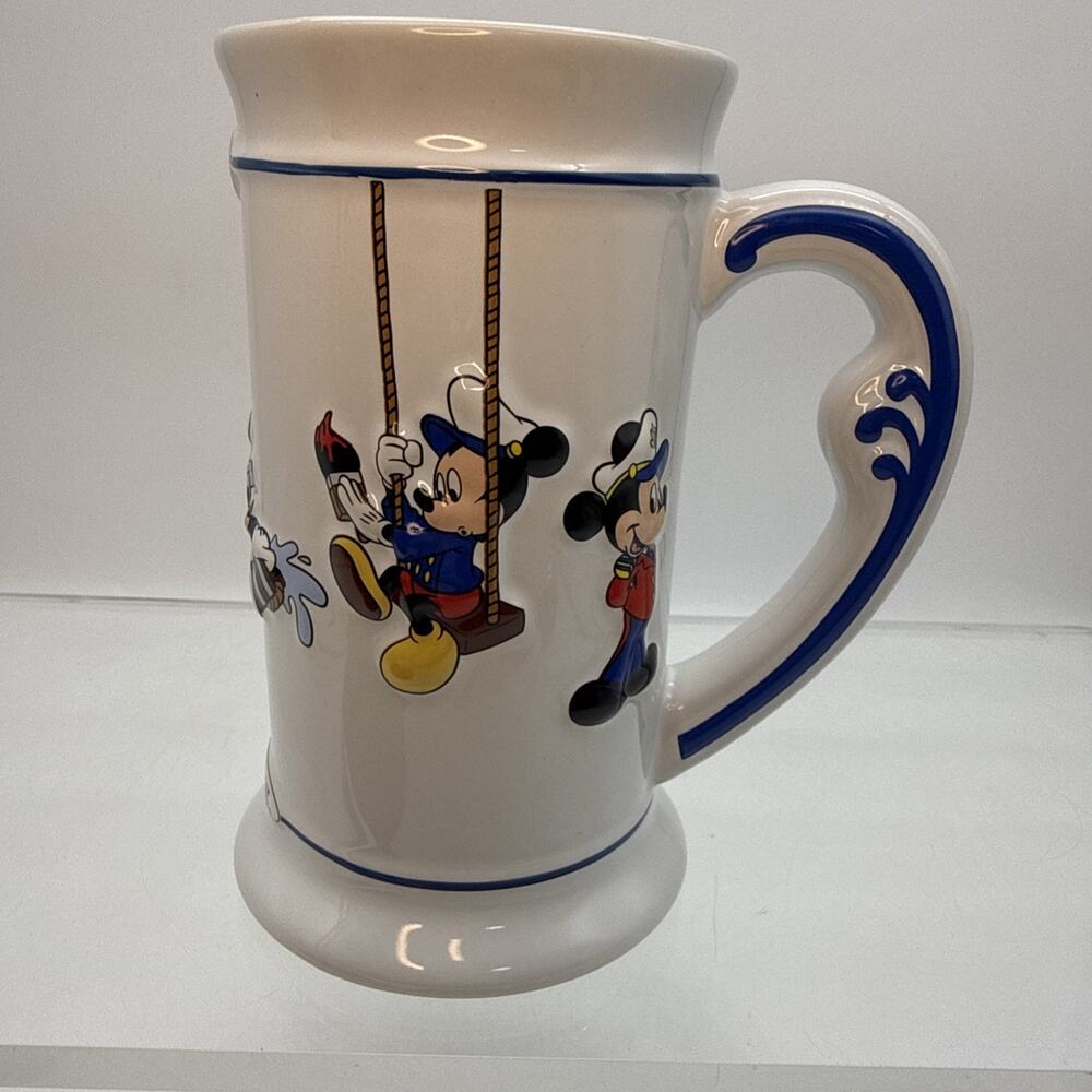 VINTAGE DISNEY CRUISE LINE 3D MICKEY MOUSE 7" TALL LARGE STEIN Mug